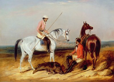 Pig Sticking, 1847 by C.B. Spalding